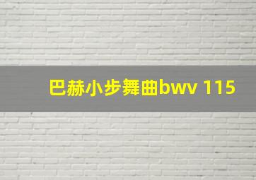 巴赫小步舞曲bwv 115